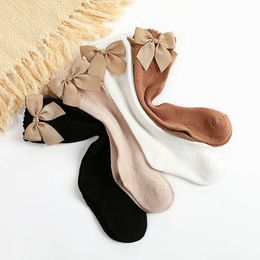 Summer Mesh Baby Cute Bows Hollow Kids Girl Knee High Breathable Solid Colour Infant Toddler Long Socks 3337c6