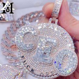 Top Rated Iced Out Chain Men Jewellery Passes Diamond Tester Gold Letter Name Hip Hop Custom Moissanite Pendant