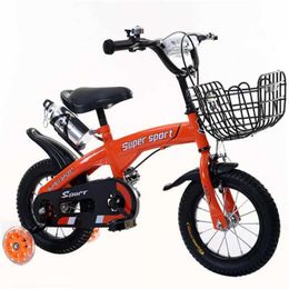 Bikes Ride-Ons New Kid Bike With Auxiliary Wheels 12/14/16/18 Inch Children Bicycle for Boys and Girls Light Cycling Students Bike Gift Y240527