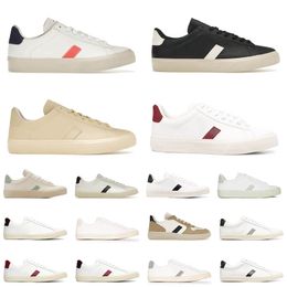 2024 New Fashion luxury Designer vejasneakers casual Shoes women Mens leather black white grey green Flat sole shoes sneakers dhgate size 36-45