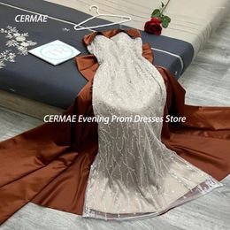 Party Dresses CERMAE Lace Mermaid Strapless Sequins Ruffle Prom Gown Floor-Length Evening Formal Elegant Dress For Women 2024