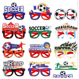 Party Decoration Glasses Frame Sports Theme Soccer Felt Plastic Sunglasses Fun Atmosphere Shooting Props Drop Delivery Home Garden F Dh2Ru