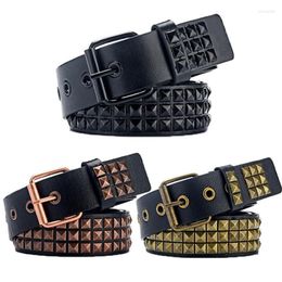 Belts Metal Rivet Men's Leather Belt Punk Hip Hop Fashion Versatile Ladies Gothic Luxury Design Brand Casual AccessoriesBelts Donn 2438