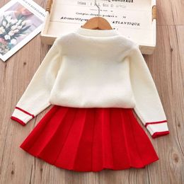 Set di ragazze set autunno inverno inverno outfit maglione cardigan topskirt fashion abbigliamento abiti coreani per set da ragazze