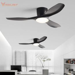 Modern Flush Mount Ceiling Fan with Light and Remote Low Profile Fan Indoor Outdoor Ceiling Fan 42 48" Low Profile DC Motor
