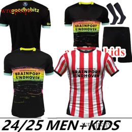 24/25 Eindhoven Away Soccer Jerseys 2024 2025 Hazard FABIO Sia men kids it football shirts fans player version set TOP adult kits XAVI 10