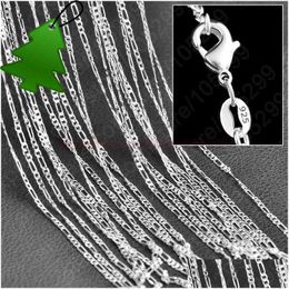 Catene catene 10pcs/lotto da 2 mm Figaro Chain 925 Sterling Sier Cowelry Necklace Catene con fermagli di aragosta Dimensione 16 18 20 22 24 26 28 Dhyzc goccia da 30 pollici