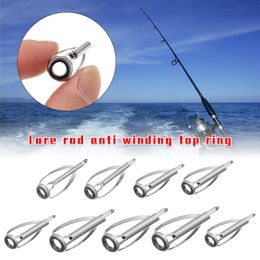 Mini Fishing Rod Pole Guides Top Eye Rings Repair 1.8MM - 3.6MM Silver Frame SIC Ring Tips Spinning Casting Fishing Rods Compone