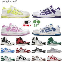 AAA Top Quality AM Fashion Designer Skel Low Shoes Court Purple Volt Denim Pink White Black Gym Red Bred Toe Pin amiritys amiriiitys amirirs amiriitys amirilitys 4OMS