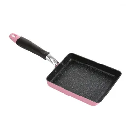 Pans Frying Pan Stainless Steel Non-stick Frypan Square Kitchen Cooking Skillet Cookware Wood Grain Handle