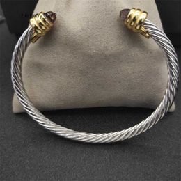 Vintage bangle designer luxury Jewellery round cable wire dy diamond bracelet classic wedding designer bracelet men fathers day holiday gifts