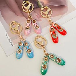 Keychains Dancing Shoes Keychain Rhinestone Crystal Purse Car Key Chain Bag Decorative Keyring