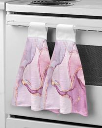 Towel Marble Gradient Pink Hand Bathroom Supplies Absorbent Cloth Dishcloths Hanging Kitchen Accessories