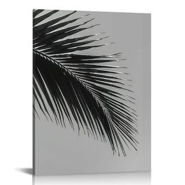 Framed Canvas Print Wall Art Tropical Jungle Palm Leaf Botanical Prints Minimalist Modern Art Nature Wall Decor for Bedroom