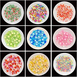 100g Long candy Heart Fruit mixed Pearls Polymer Clay Sprinkles for Crafts Making Slice DIY Slime Filler Material Nail Art Decor