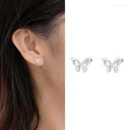 Stud Earrings 925 Sterling Silver Butterfly For Woman Girl Fashion Simple Hollow Out Design Jewellery Party Gift Drop