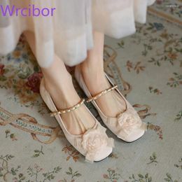 Casual Shoes Sheepskin Ballet Round-toed Shallow Single Flat Soles Rose Mary Jane Elegant And Simple Style