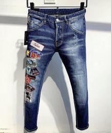 Jeans uomini jeans maschile designer jeans magro strappato guy cool buca causale denim jean moda marchio fit pantaloni da uomo lavate 2 98185667951