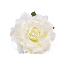 30PCS 9cm Artificial Burgundy Rose Silk Flower Heads For Wedding Decoration DIY Wreath Gift Box Scrapbooking Craft Fake Flowers Y200104 273t