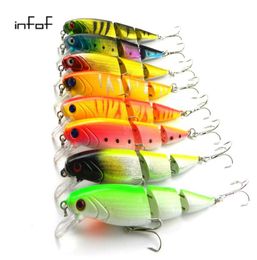 INFOF 8pcs 14g049oz Isca Artificial Jointed lure Fishing Lure Crankbait Hard Fishing Bait Swimbait Pesca Lures for Bass Pike3110447