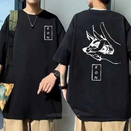 Men's T-Shirts Japanese Anime Cartoon Kon Shirt Men Running Sports Loose Oversized T-shirt Short Sleeve Cotton Summer Mens Top Mens T Shirt Y240522