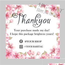 Greeting Cards 100 /Set Personalization Mini Packaging Insert Card Thank You For Your Order Small Business Social Media 220919 Drop D Dhhqu