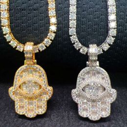 Custom Sterling Sier Hip Hop Jewellery GRA Certificated Pass Diamond Tester Moissanite Hamsa Pendant