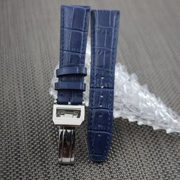 Leather Watch Straps Blue Watch Band with Spring Bar for IWC Free Shipping 322g