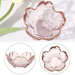 1PC Cherry Blossom Oil Saucer Bowl Glass Dish Seasoning Plate Kitchen Supplies Container Tableware NEW