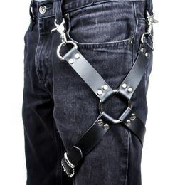 Cinture sexy uomini goth pastel phe pelle giarrettiera cintura cintura imbracatura bidone bondage gambe boschive per jeans pantaloni accessori 272b