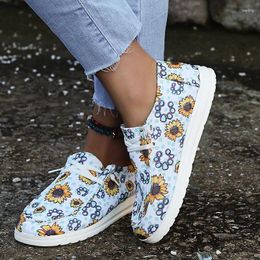 Casual Shoes Women Canvas 2024Spring Fashion Flowers Loafers Flat Plus Size Zapatillas De Deporte