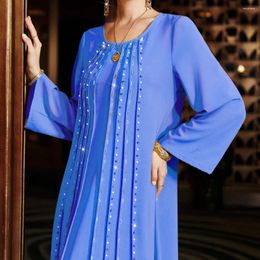 Ethnic Clothing Morocco Muslim Dress Abaya Women Beading Maxi Abayas Dubai Turkey Islamic Eid Ramadan Evening Kaftan Longue Musulmane