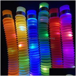 Other Festive Party Supplies Diy Luminous Pop Tubes Led Fluorescent Colour Retractable Plastic Tube Kids Sensory Toys Adts Child Reliev Dhlq4