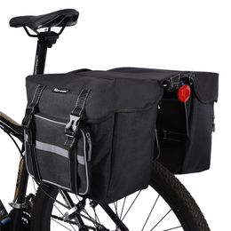 WEST BIKING Bicycle Rear Bag 25L Bike Rear Seat Trunk Bag Pannier Bag Luggage Carrier Outdoor Rain Cover Fietstassen Cycling Bag