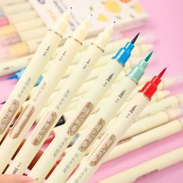 Watercolor Brush Pens Markers 6 pieces/set of retro colored double pointed marker pens line drawing watercolor used for calligraphy WX5.272Z02