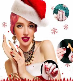 12 Sheet Christmas Collection Nail Arts Nail Sticker Waterproof Nail Decal Manicure Patch Makeup Tools3277278
