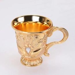 Mugs 30ml Retro Metal Wine Glass Bar Dinnerware Gold European Coffee Tea Cup Kitchen Supplies Aluminium Alloy