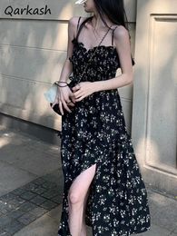 Casual Dresses Long Women Floral Simple Fashionable Youthful Loose All-match Midi Sleeveless Cosy Chic Korean Style Students