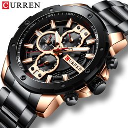 CURREN Sport Quartz Men's Watch New Luxury Fashion Stainless Steel Wristwatches Chronograph Watches for Male Clock Reloj Hombres 294p