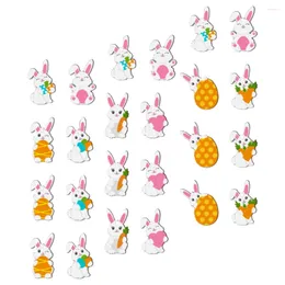 Decorative Figurines 24 Pcs Easter Decor Scene Decoupage Paper Eggs Festival Hanging Prop Sign Wood Wooden Tags