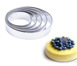 5pcsset Metal Round Circle Shape Wedding Cookie Cutter Kitchen Fondant Cake Decorating Tools Mousse Cake Mould Stencils2298167