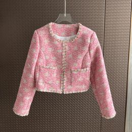 Women's Jackets Luxury Korean High Street Small Fragrant Tweed Jacket For Women Woollen Tassel Autumn Winter Short Coat Outerwear