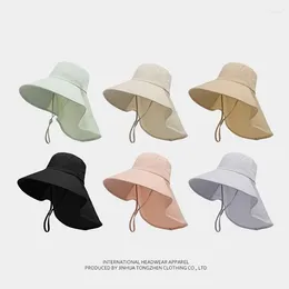 Wide Brim Hats UV Anti Outdoor Fisherman Hat Fashion Shawl Sunscreen Cap Fishing Hiking Sun Visors Women Summer
