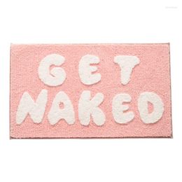 Bath Mats Inyahome 50x80cm Get Naked Pink Floor Rugs Non-Slip Quick Water Absorption For Bedroom Bathroon Door Mat Living Room