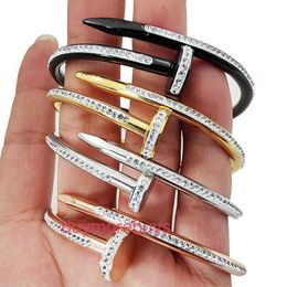 Designer Screw Bangle Bracelet Nails Love Fashion Luxury Jewelrys Carer Original Trendy 18K Gold Diamond for Women Men Nail Bracelets Silver Jewellery Bracelet YJAZ