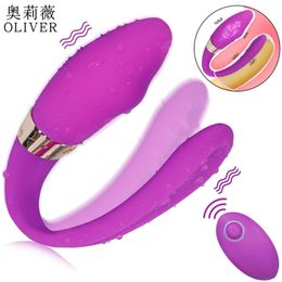 U Shape Wireless Remote Control Dildo Vibrators Wearable G Spot Clitoris Stimulator Erotic Sex Toys for Women Couple Adults 240524