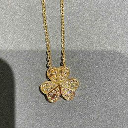 Bulgarly Necklace Classic Charm Design for lovers Gold High Lucky Full Diamond Clover Womens Plated with 18K 8KLW