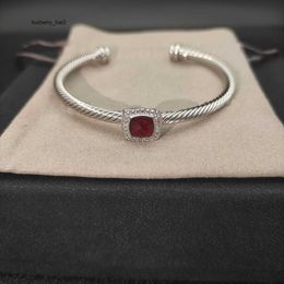Vintage designer bangle dy cable wire silver twisted diamond bracelet opening bracelets for men black crystal trendy Jewellery jewellery