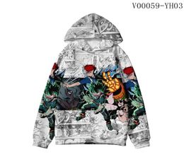 Men039s Hoodies Sweatshirts Anime Boku No Hero Academia 3D Streetwear MenWomen Hip Hop Tracksuit Bakugou Collages Couples Pu3247811