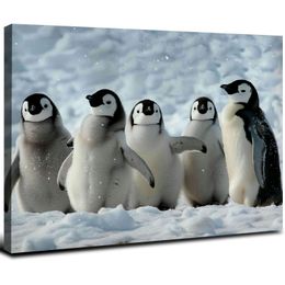 Canvas Wall Art - Little Penguins - Giclee Print Gallery Wrap Modern Home Art Ready to Hang